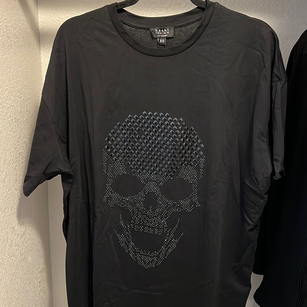 Oversized Black Skull T-shirt